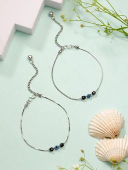 Gahan - Womens Silver-Plated Evil Eye Anklet