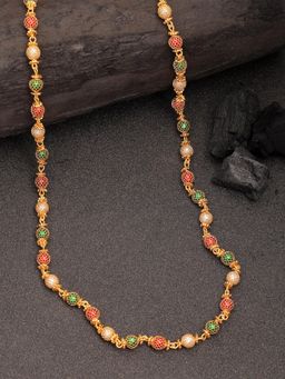 Gahan - Womens Multi Color Gold-Plated Artificial Beads Chain