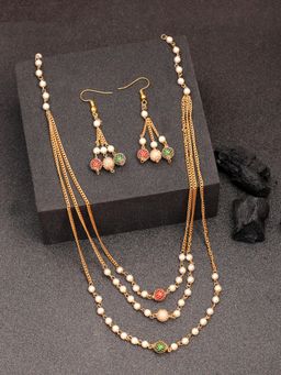 Gahan - Womens Multi Color Gold-Plated Artificial Beads Jewellery Set