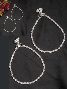 Gahan - Womens Pack of 2 Silver-Plated Anklets