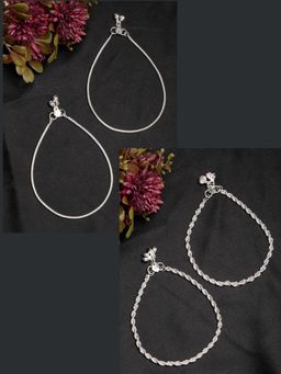 Gahan - Womens Pack of 2 Silver-Plated Anklets