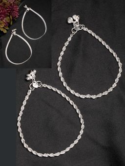 Gahan - Womens Pack of 2 Silver-Plated Anklets
