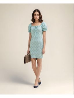 Outzidr - Green Checkered Mini Vacay Dress