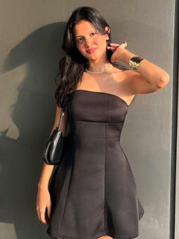 Outzidr - Tube Peplum Party Dress