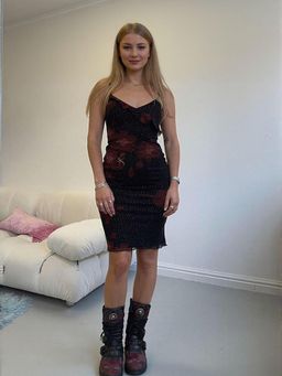 Outzidr - Black Mesh Bodycon Party Dress