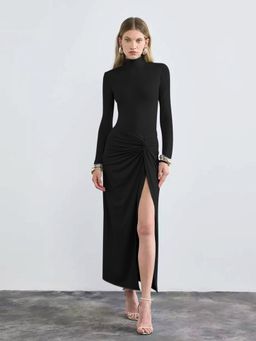 Outzidr - Thigh High Bodycon Street Style Dress