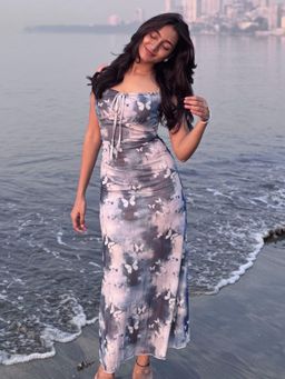 Outzidr - Blue Printed Skater Maxi