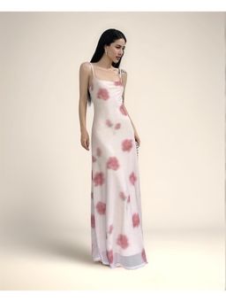 Outzidr - Strappy Printed Maxi Party Dress