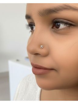 Boldiful - Crescent Moon Silver Nose Pin