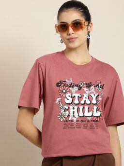 DILLINGER - Pink Graphic Oversized T-Shirt