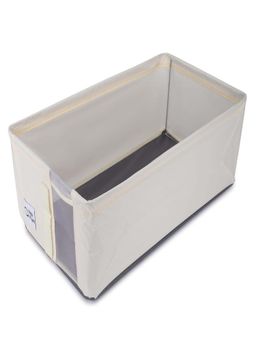 House of Quirk - Foldable Storage Containers with Mesh Window for Organizing Clothes - Beige