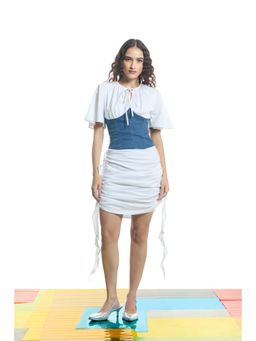 THNWHN - Diana White Ruffle Corset Dress