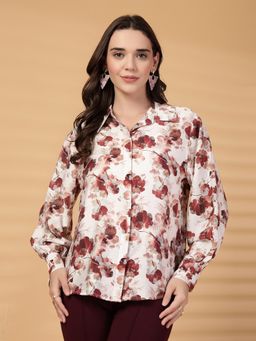 Gipsy - Wine Floral Cotton Shirt
