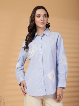 Gipsy - Blue Striped Cotton Shirt