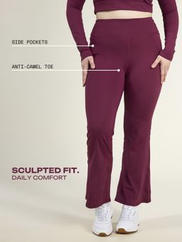Cava Athleisure - Burgundy Sculpt Bootcut Leggings