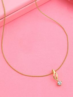 Estele - Gold Plated Solitaire Necklace with Crystals for Women