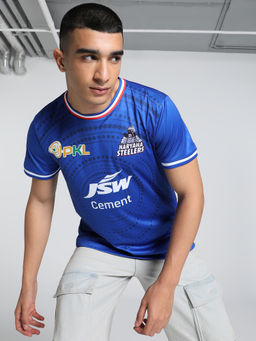 Puma - Haryana Steelers 2024 Men Slim Fit Home Replica Jersey T-Shirt Blue