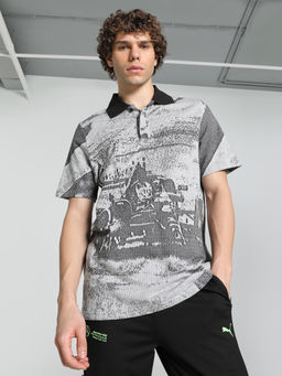 Puma - Mercedes-Amg Petronas F1 Jacquard Men Motorsport Polo T-Shirt Grey & Black