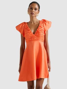 Forever New - June Petite Ruched V Neck Mini Dress