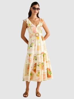 Forever New - Layne Printed Midi Dress with Belt (Set of 2)