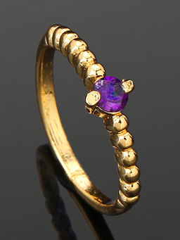 Estele - Gold Plated Exquisite Finger Ring with Violet Stone for Women
