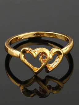 Estele - Gold Plated Interlinked Heart Shaped Finger Ring for Women