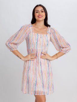 Zink London - Women's Off White Printed Mini Dress