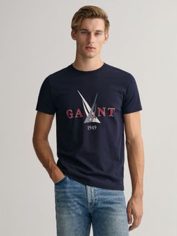 GANT - Men Navy Blue Sail T-Shirt