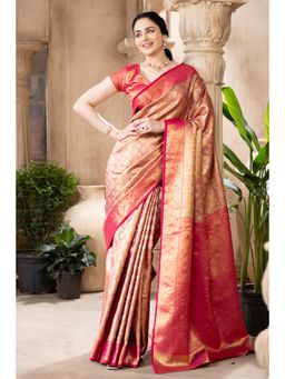 MEENA BAZAAR Since 1970 - Rani Maheshwari Silk Soft Brocade Woven Saree