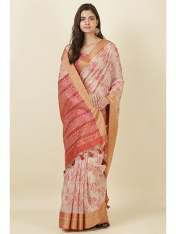 MEENA BAZAAR Since 1970 - Beige Cotton Woven Saree