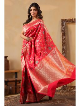 MEENA BAZAAR Since 1970 - Rani Silk Banarasi Woven Saree
