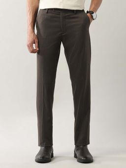 Arrow - Men Brown Mid Rise Smart Flex Formal Trousers
