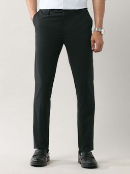 Arrow - Dark Green Men Solid Autoflex Slim Fit Trousers