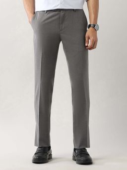 Arrow - Grey Men Mid Rise Autoflex Formal Trousers