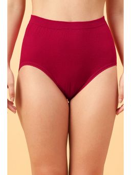 BRACHY - Women Red Plus Size Full Coverage High-Rise Stretchable Maternity Panty