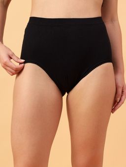 BRACHY - Women Black Plus Size Full Coverage High-Rise Stretchable Maternity Panty