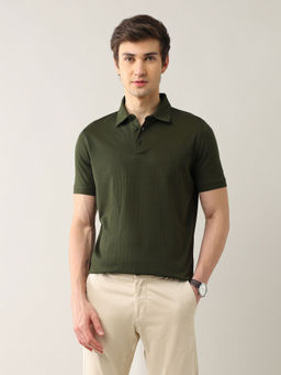 Arrow - Men'S Textured Pure Cotton Night Is Young Polo T-Shirt