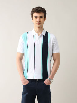 Arrow Sports - Men'S Vertical Striped Pure Cotton Polo T-Shirt