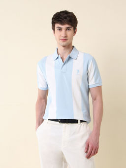 U.S. POLO ASSN. - Men's Vertical Striped Summer Splash Polo T-Shirt