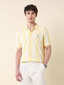 U.S. POLO ASSN. - Men's Vertical Striped Summer Splash Polo T-Shirt