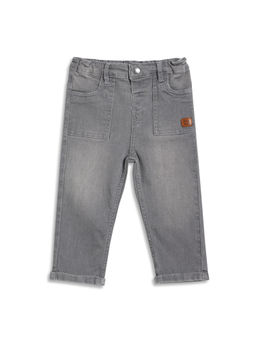 MINI KLUB - Grey Cotton Solid Jeans