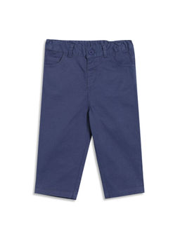 MINI KLUB - Blue Cotton Solid Woven Trouser