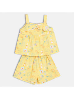 MINI KLUB - Yellow Sleeveless Sea Life Printed Top & Shorts