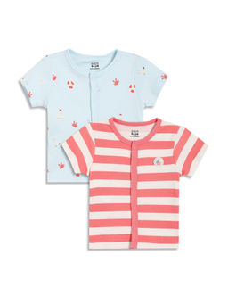 MINI KLUB - Multi-Color Cotton Sea Life Printed Front Open Jablas (Pack of 2)