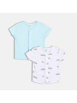 MINI KLUB - Multi-Color Cotton Printed Front Open Jablas (Pack of 2)