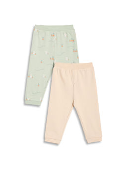MINI KLUB - Multi-Color Cotton Farm Theme Printed Joggers (Pack of 2)