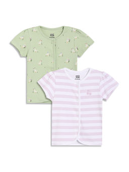 MINI KLUB - Multi-Color Cotton Bird Printed& Front Jablas (Pack of 2)