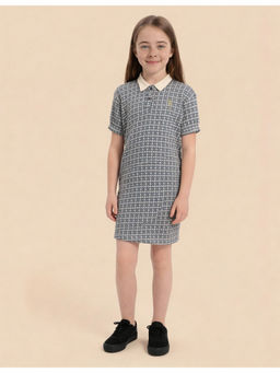 U.S. POLO ASSN. - Blue Textured Knit T-Shirt Dress