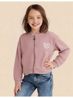 U.S. POLO ASSN. - Pink Diagonal Striped Zipper Jacket