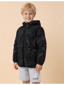 U.S. POLO ASSN. - Black Printed Puffer Jacket